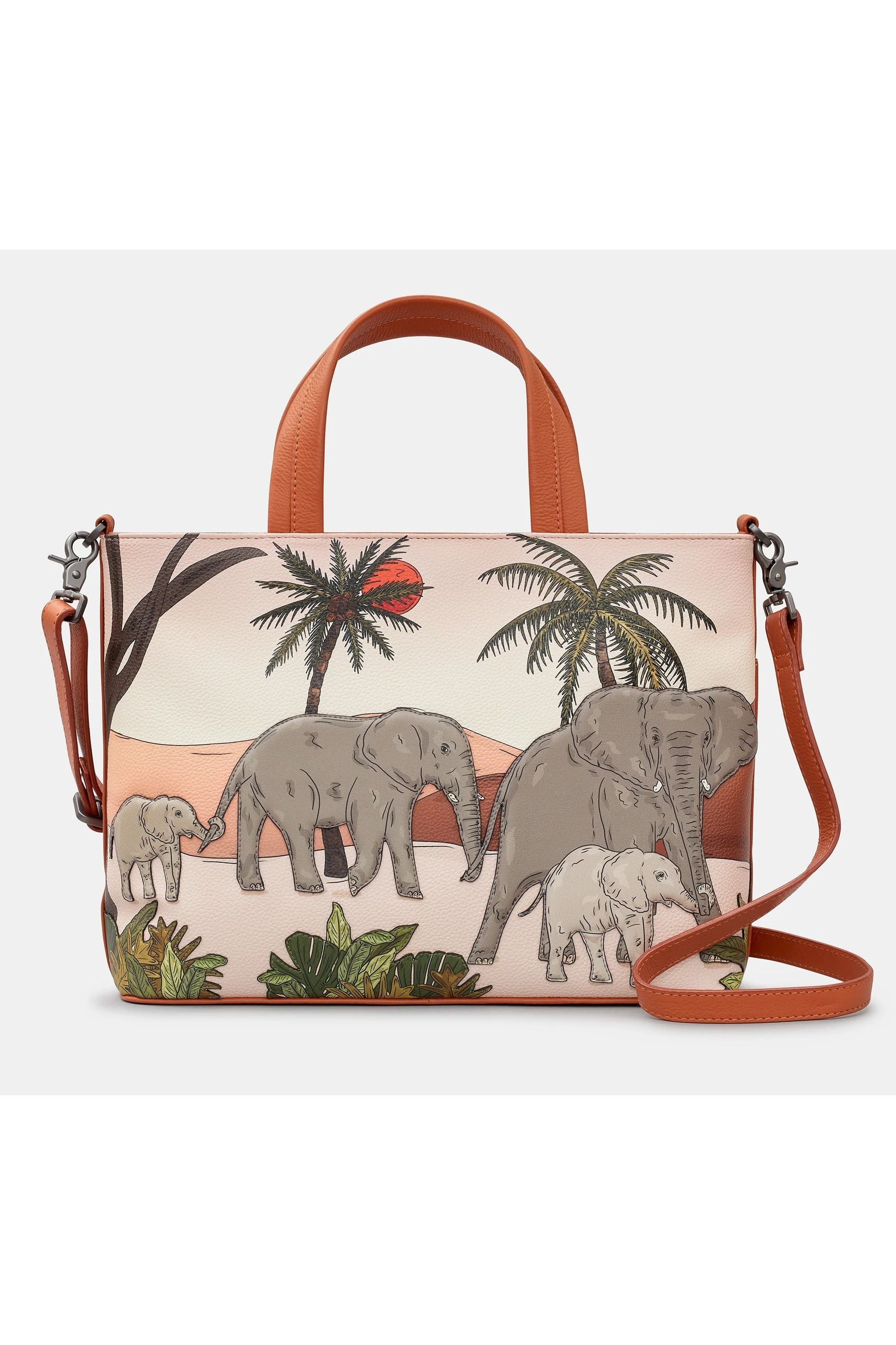 Yoshi Elephant Parade Multi way Grab Handbag