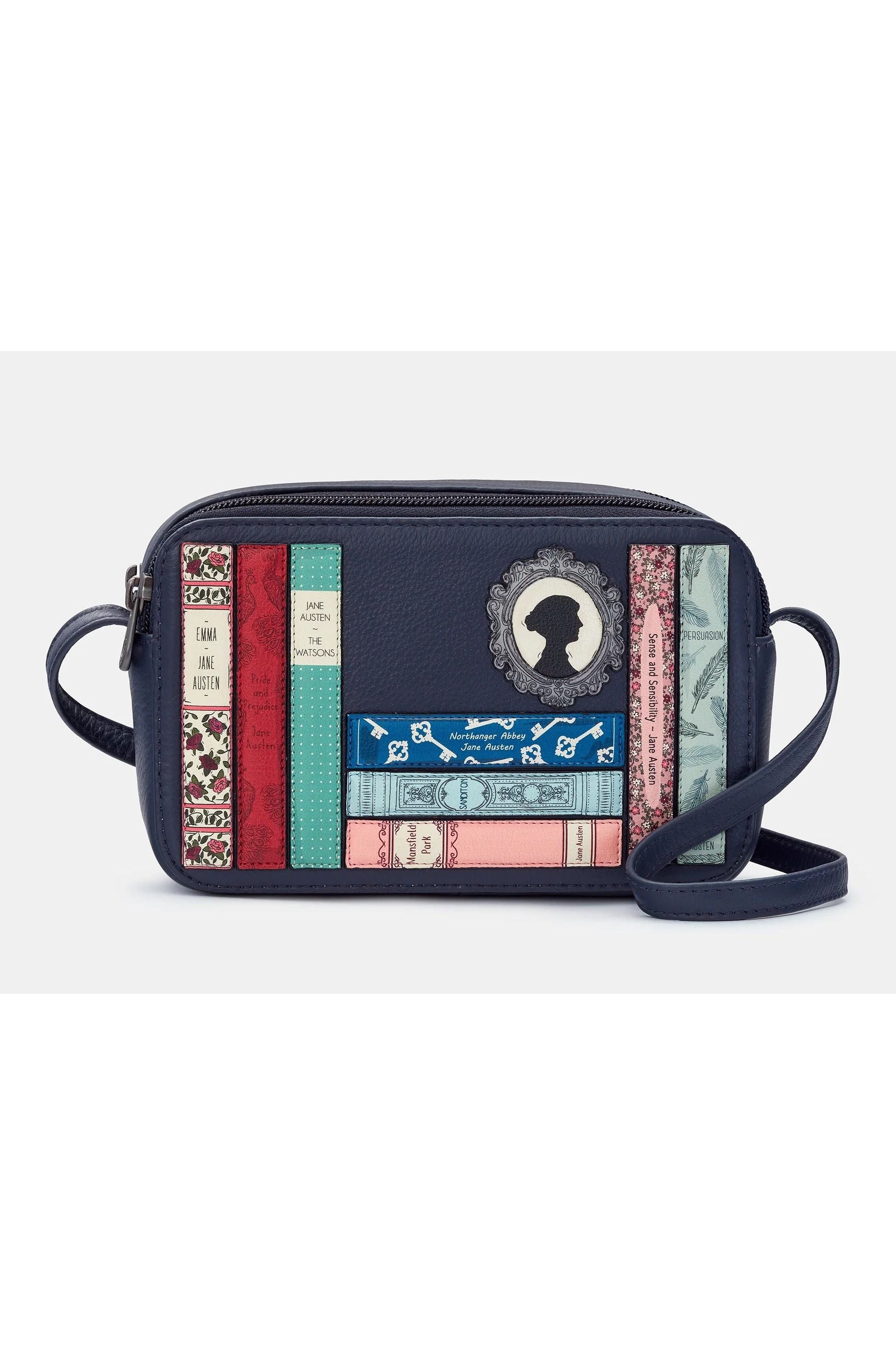 Yoshi Jane Austen Bookworm Porter Handbag in navy