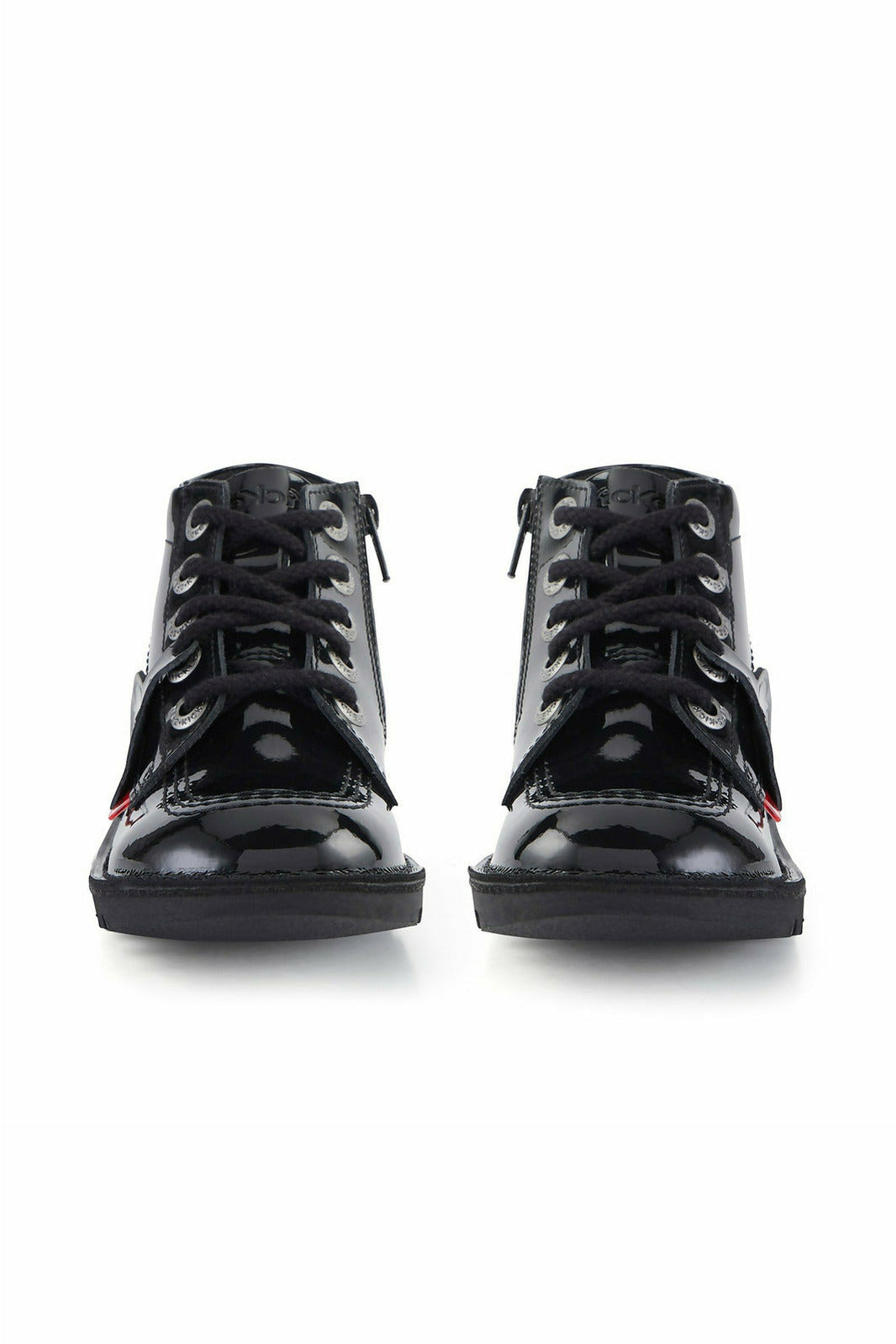 Kickers Kick Hi Zip black patent