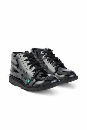 Kickers black patent boots sale