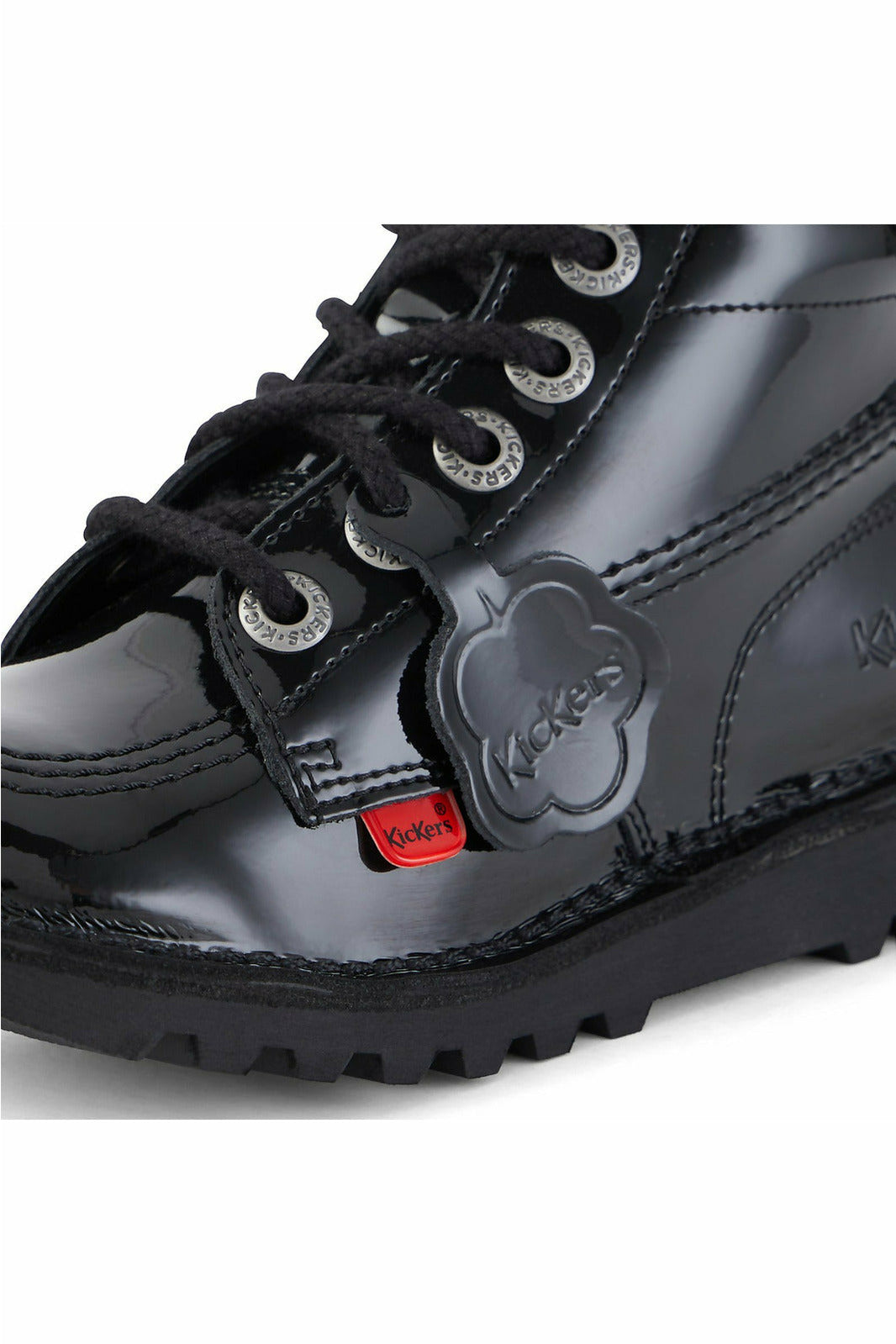 Kickers Kick Hi Zip black patent