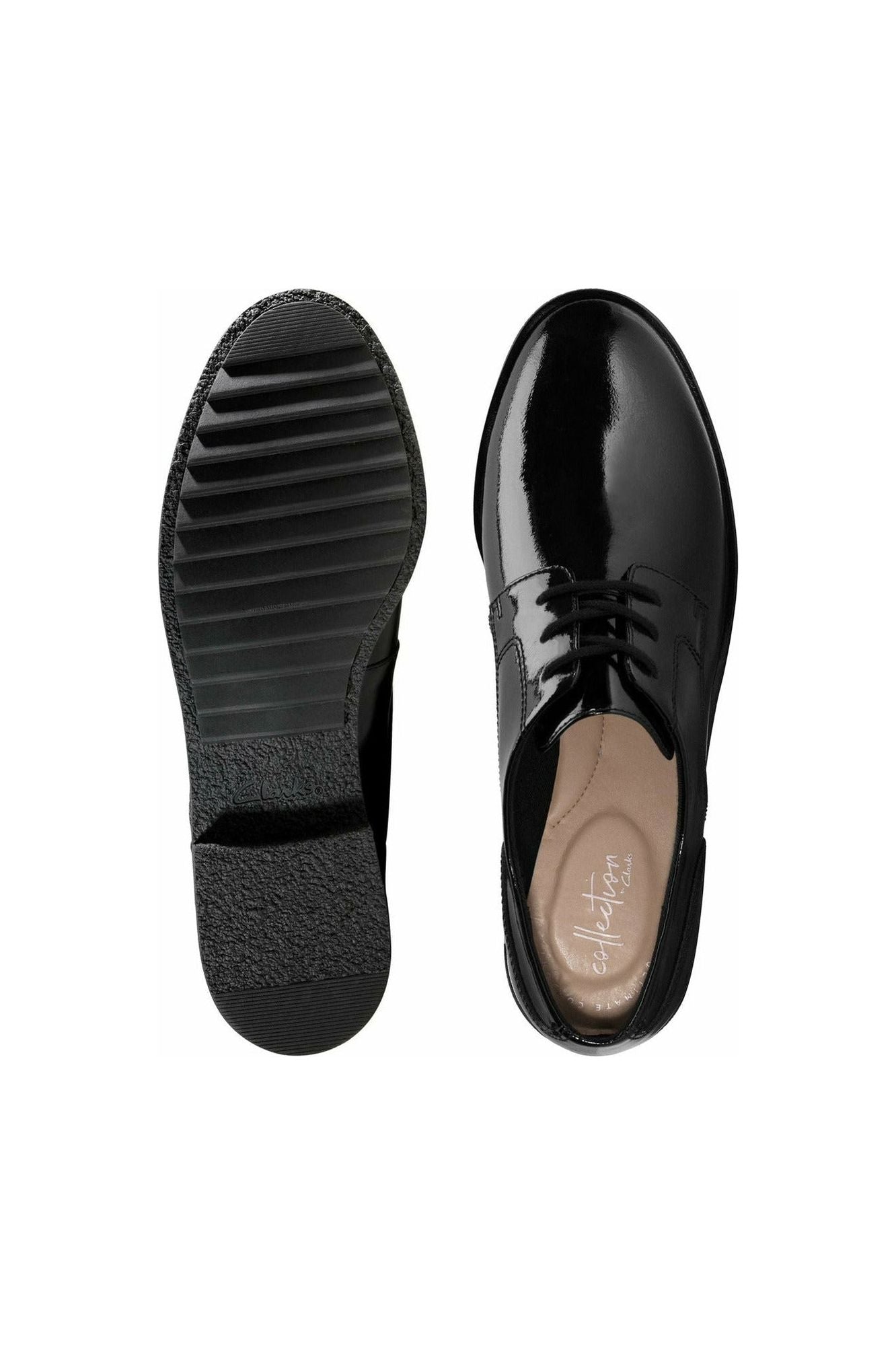 Clarks Griffin Lane in Black Patent