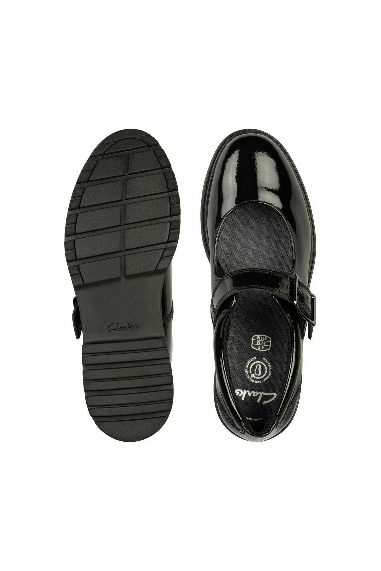 Clarks Loxham Walk Youth Black Patent