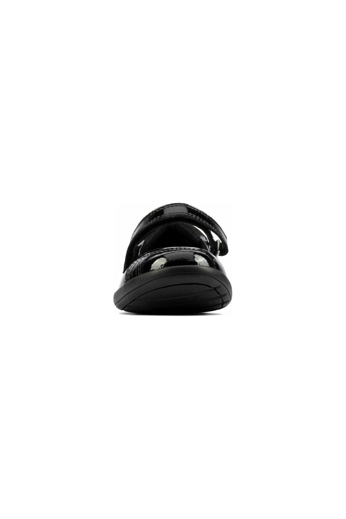 Clarks Etch Beam Kids Black Patent school shoe