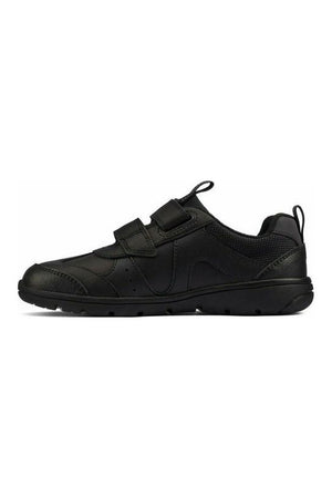 Clarks Scooter Run Kid black leather school shoe