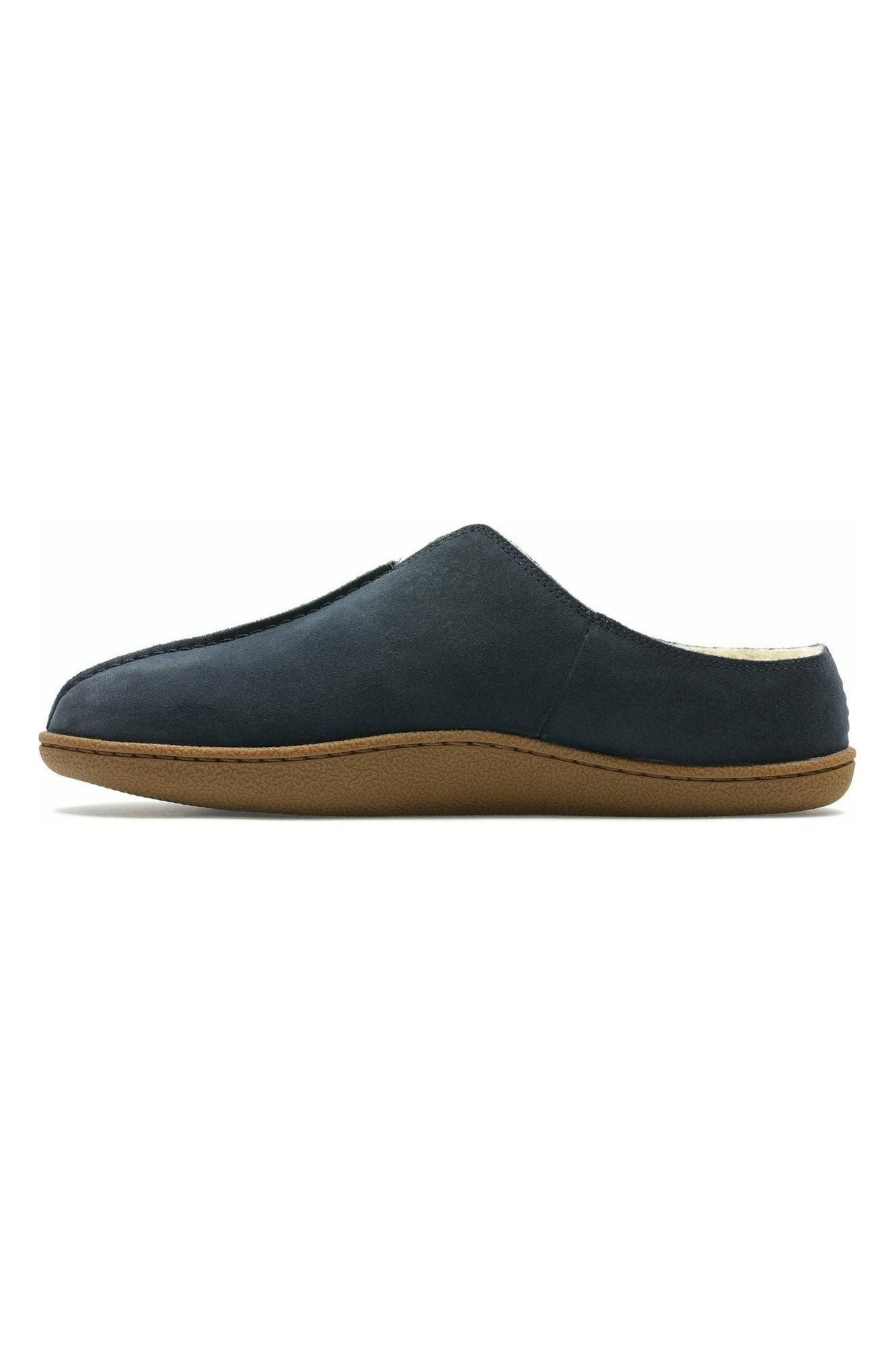 Klapki domowe Clarks z granatowego zamszu