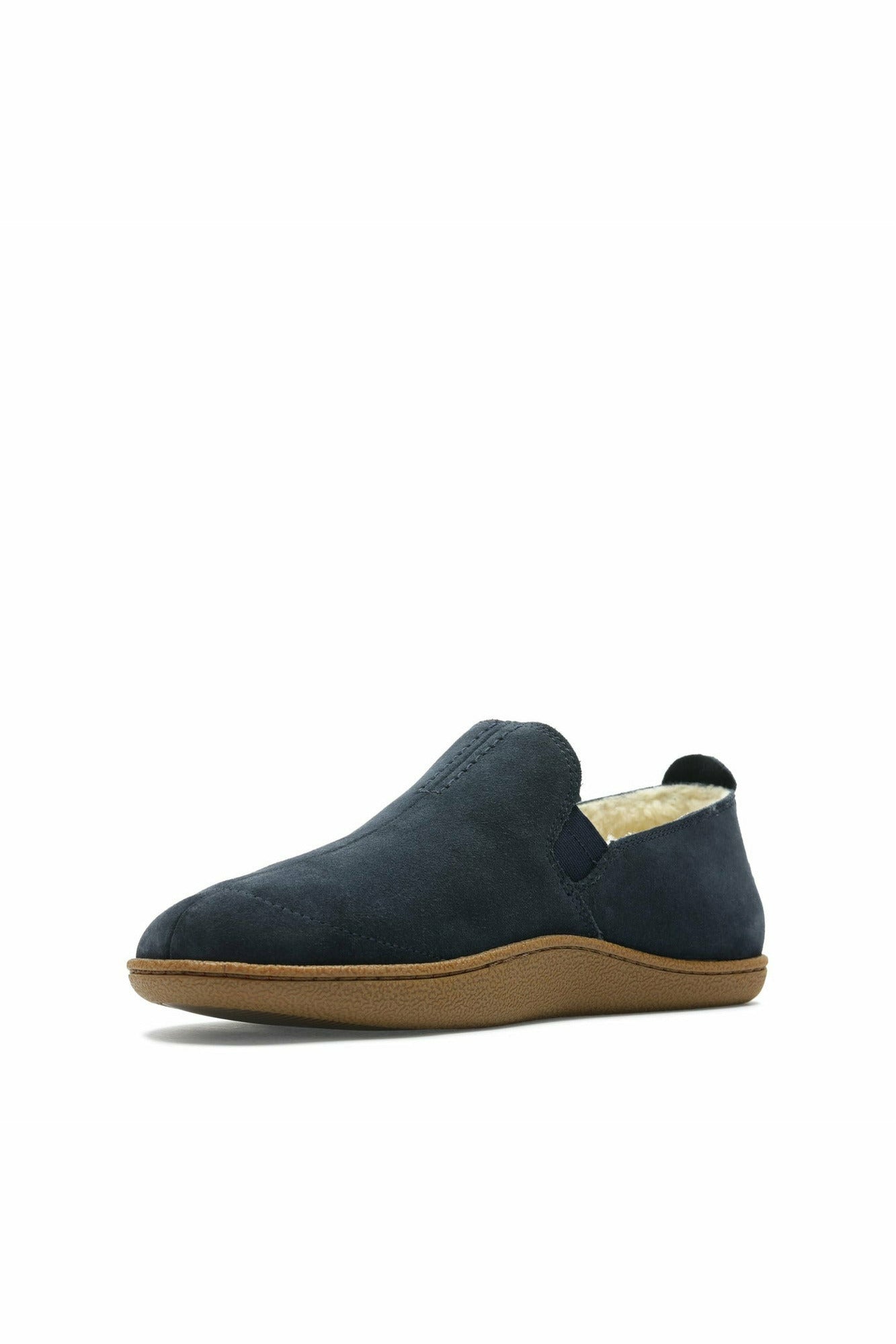 Clarks Home Mocc z granatowego zamszu