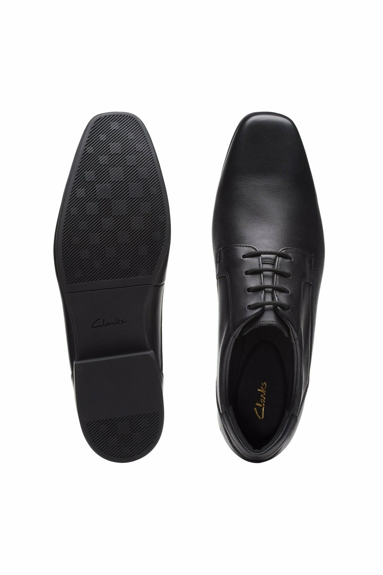 Clarks Mens Sidton Lace in Black Leather