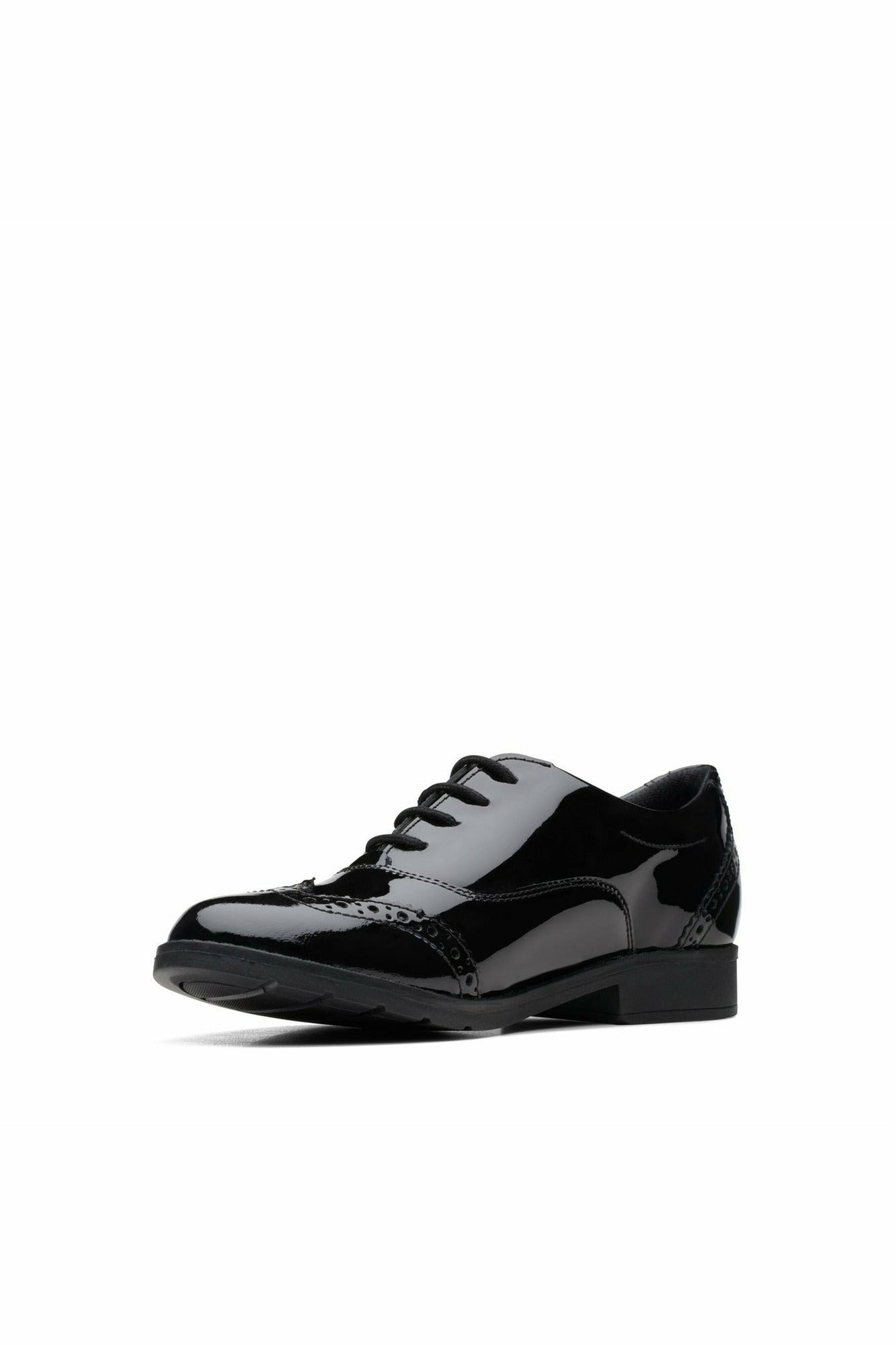 Clarks Aubrie Tap Youth black patent