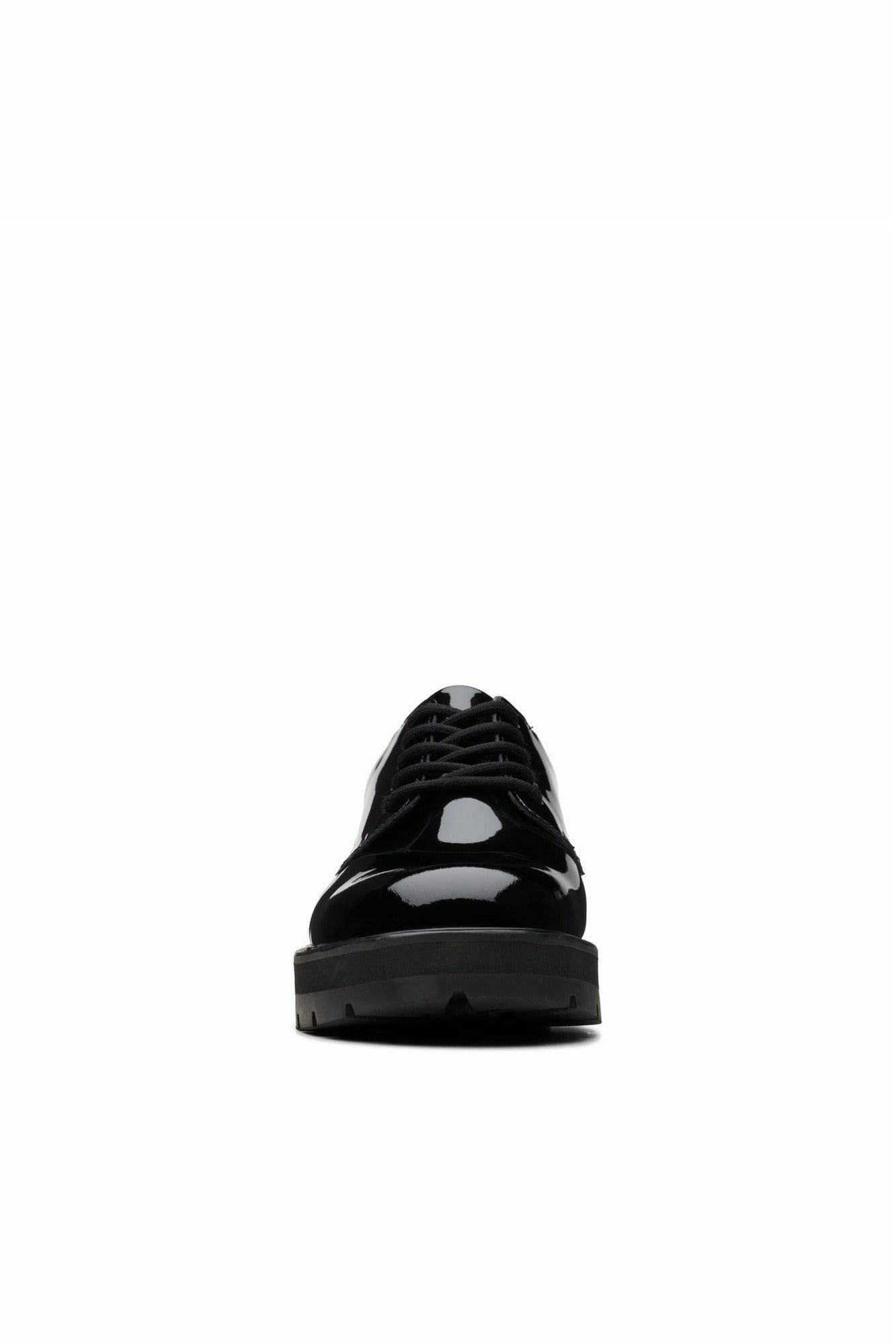 Clarks Prague Lace Youth in Black Patent