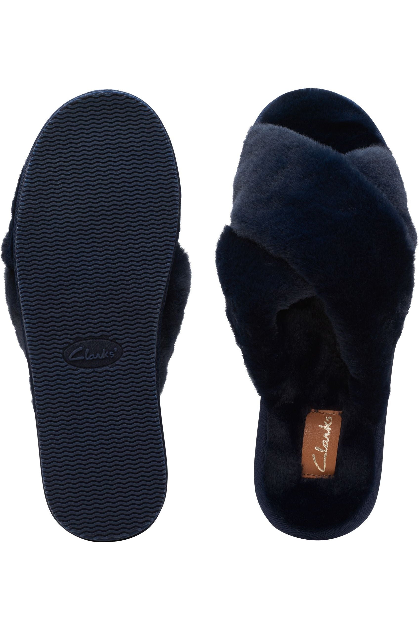 Clarks Womens Slippers Dream Lux navy