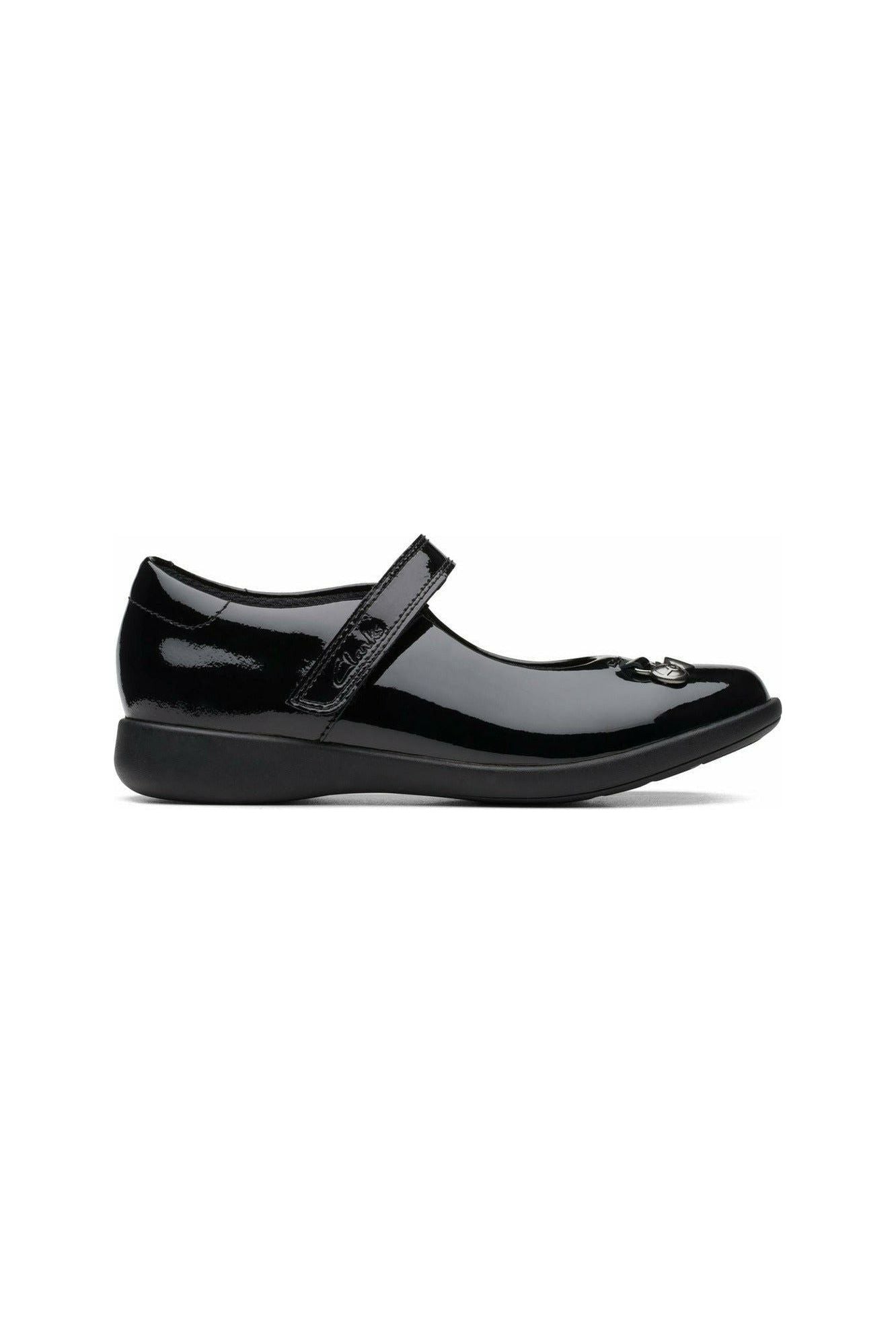 Clarks Etch Mist kid black patent