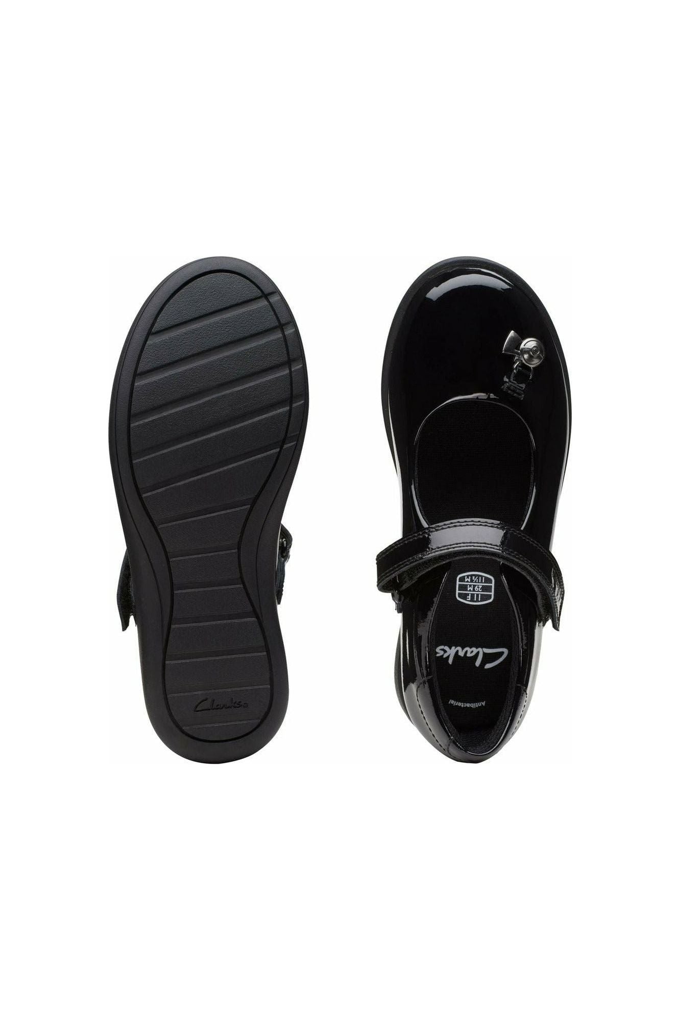 Clarks Etch Mist kid black patent