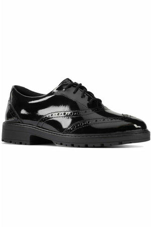 Clarks Loxham Brogue Youth czarny patent