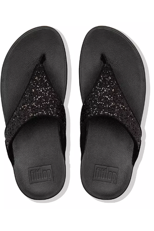 FitFlop Lulu Glitter Toe Thong czarny brokat