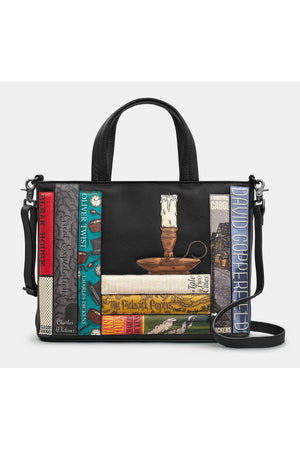 Yoshi Czarna wielofunkcyjna torba na ramię Charlesa Dickensa Bookworm