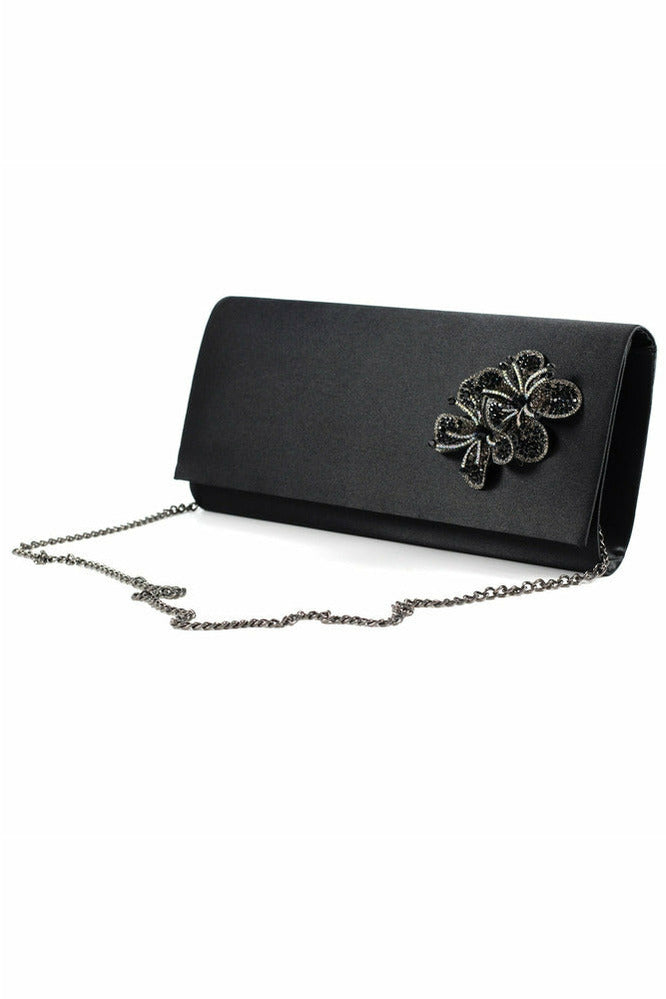 Lunar Ankara handbag ZLR039 in black satin
