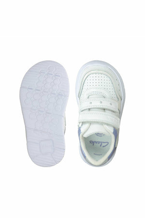 Clarks Ath Shell white girls first trainer