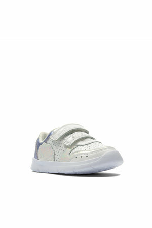 Clarks Ath Shell white girls first trainer