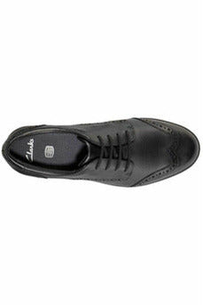 Clarks Aubrie Craft Youth black leather