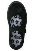 Clarks Hopper Go Black Fabric Girls School Pump