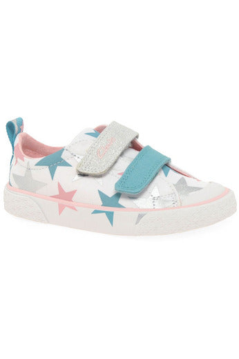 Clarks Foxing Lo Kids in cotton combi