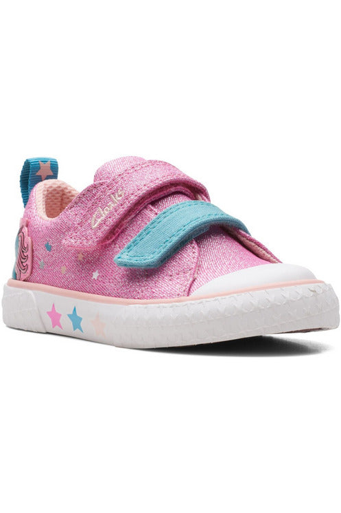 Clarks Foxing Play Toddler pink canvas