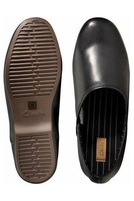 Clarks Harston Elite black leather slipper