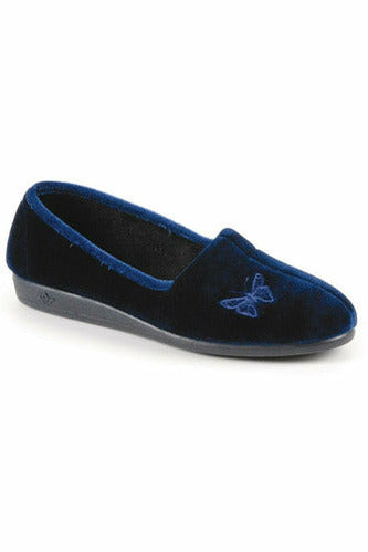 Lunar ladies full slipper blue butterfly wedge winter collection