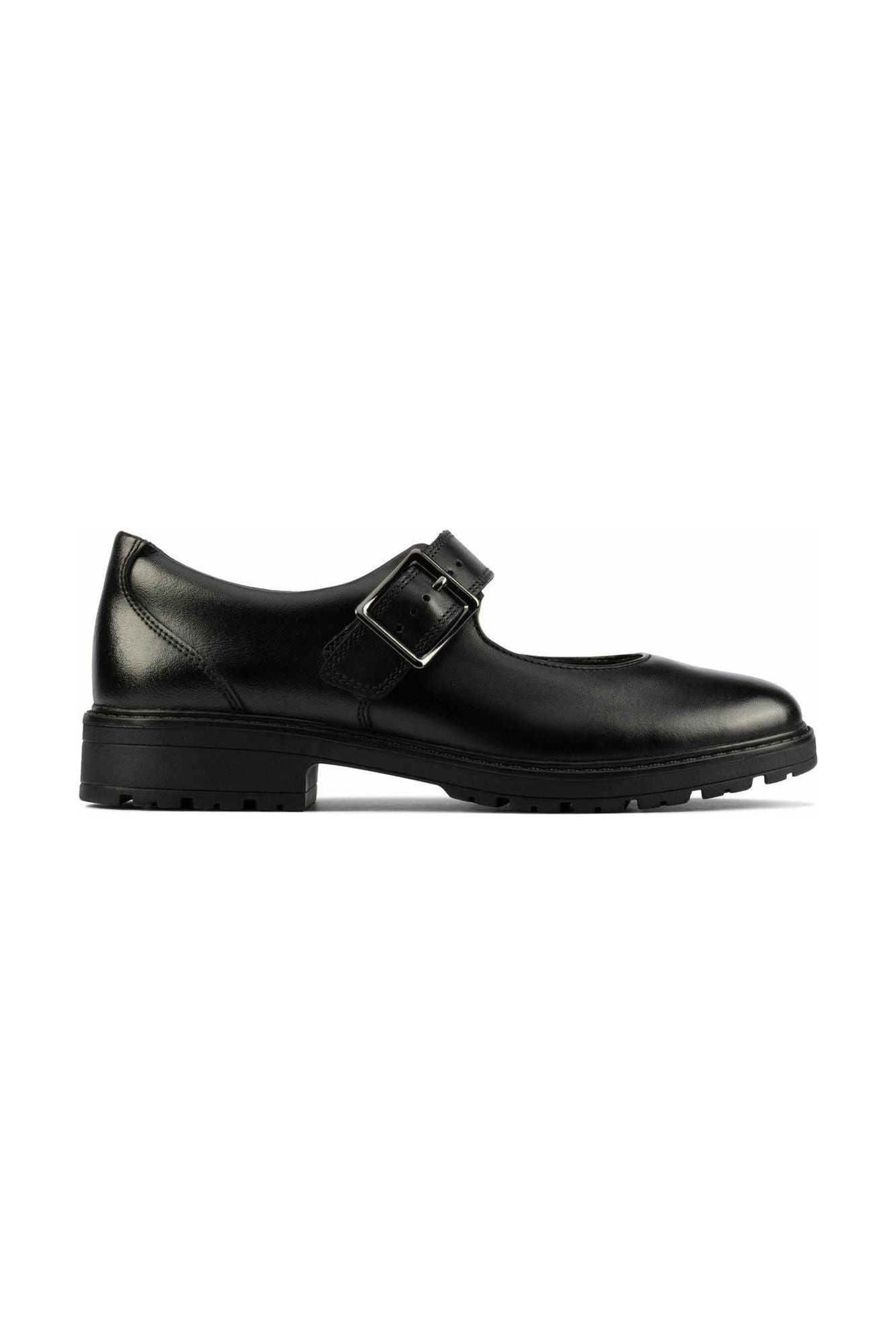 Clarks Loxham Walk Youth Black Leather