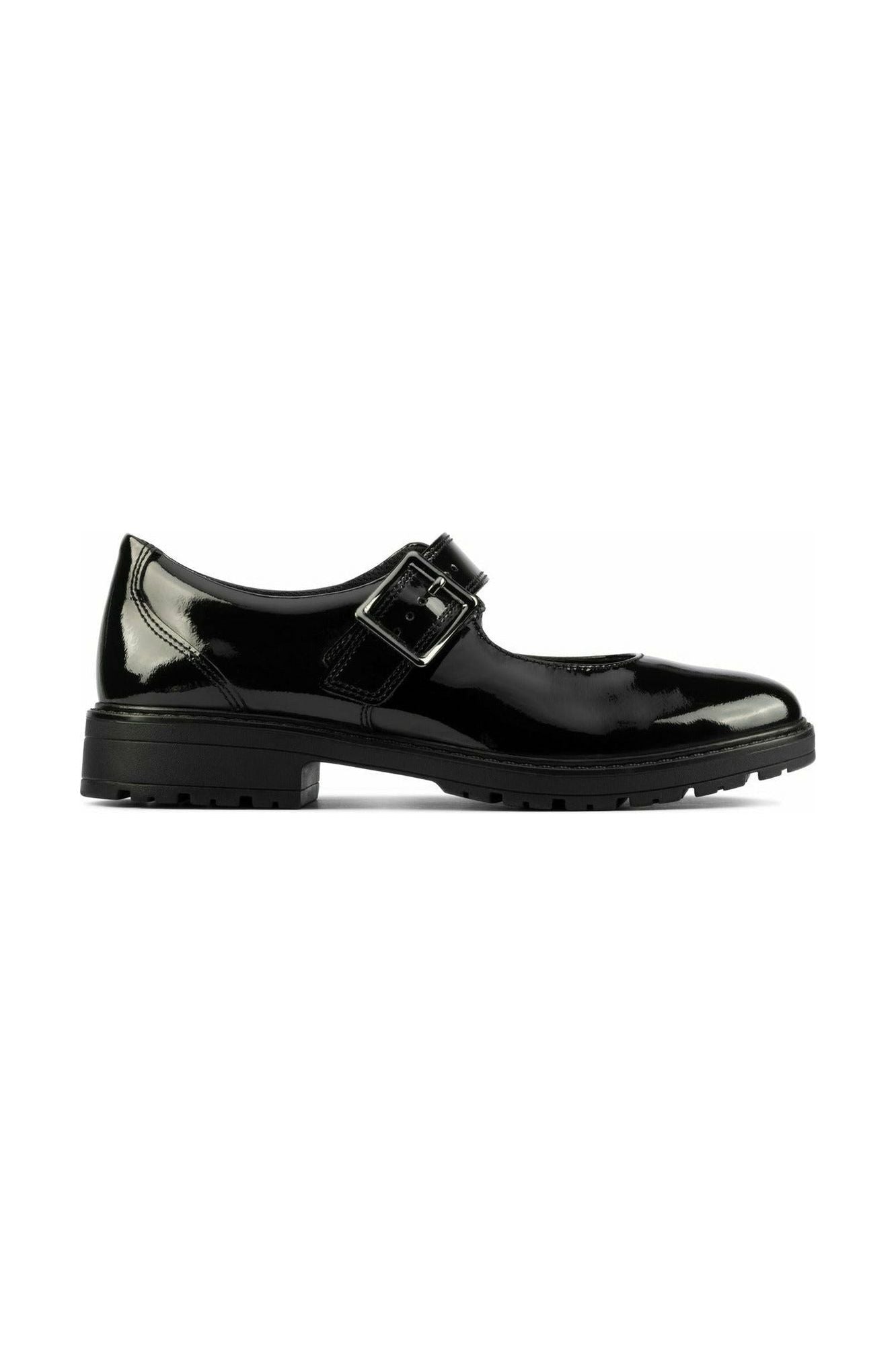 Clarks Loxham Walk Youth Black Patent