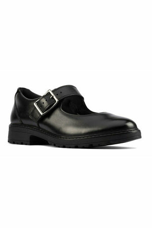 Clarks Loxham Walk Youth Black Leather