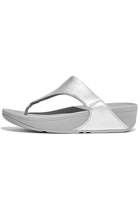 FitFlop Lulu Leather Toe Post silver