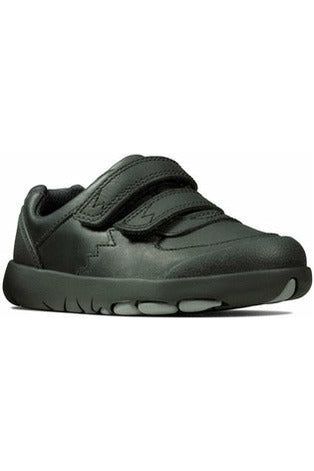 Clarks Rex Pace Toddler Black Leather