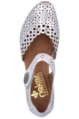 Buty damskie Rieker 43753 90 srebrny