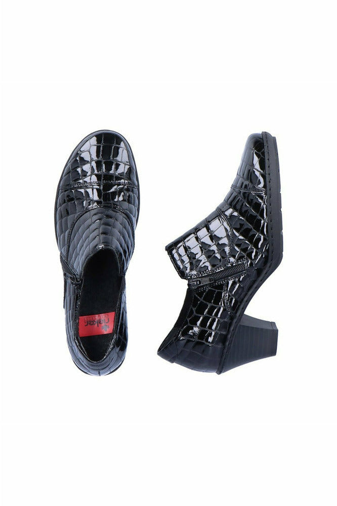 Blossom Portico Mælkehvid Rieker Womens Antistress Shoes 57173 black - Meeks Shoes