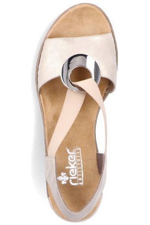 Rieker ladies wedge sandal 624H6-60 in Beige