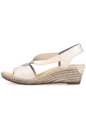 Rieker ladies wedge sandal 624H6-60 in Beige