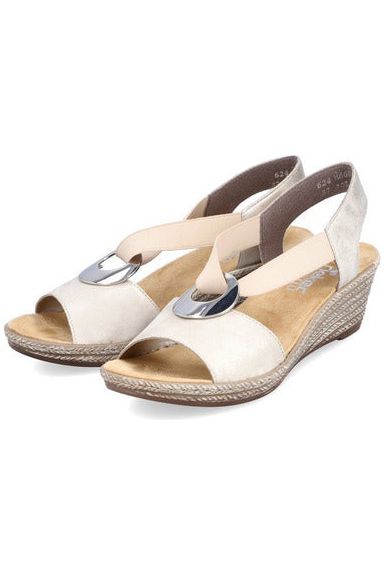 Rieker ladies wedge sandal 624H6-60 in Beige