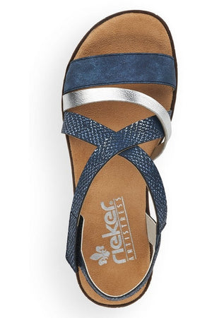 Rieker Womens Sandals V3663 14 blue combi