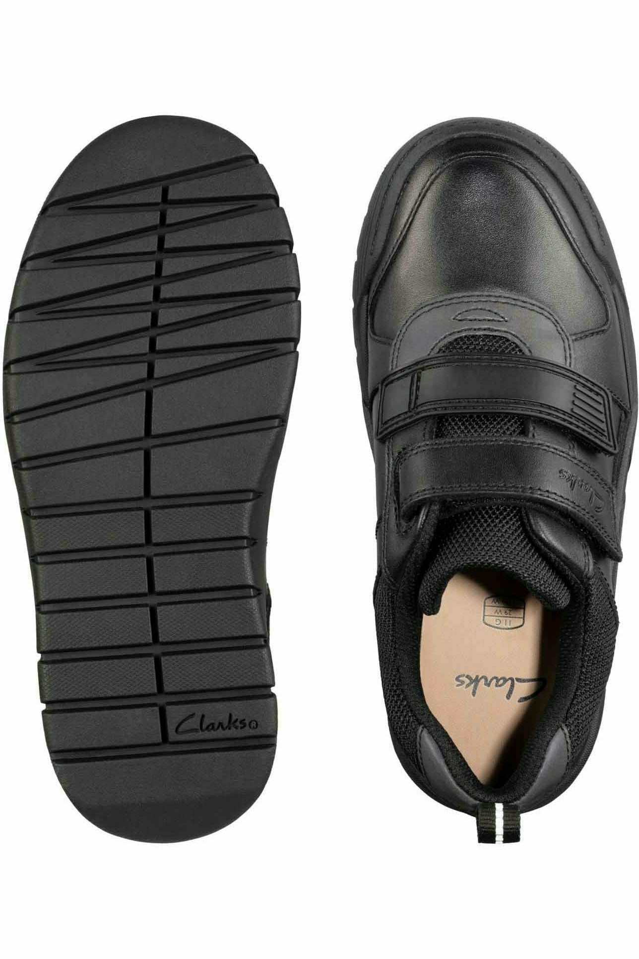 Clarks Scooter Speed kids black school shoe