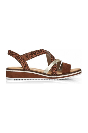 Rieker sandal V3663 24 noisette/gold