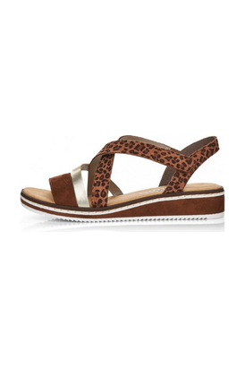 Rieker sandal V3663 24 noisette/gold