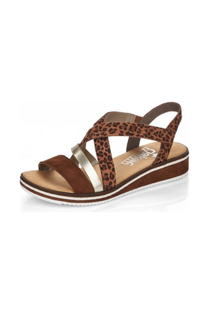 Rieker sandal V3663 24 noisette/gold